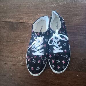 Betty Boop Black Sneakers with Pink Accents